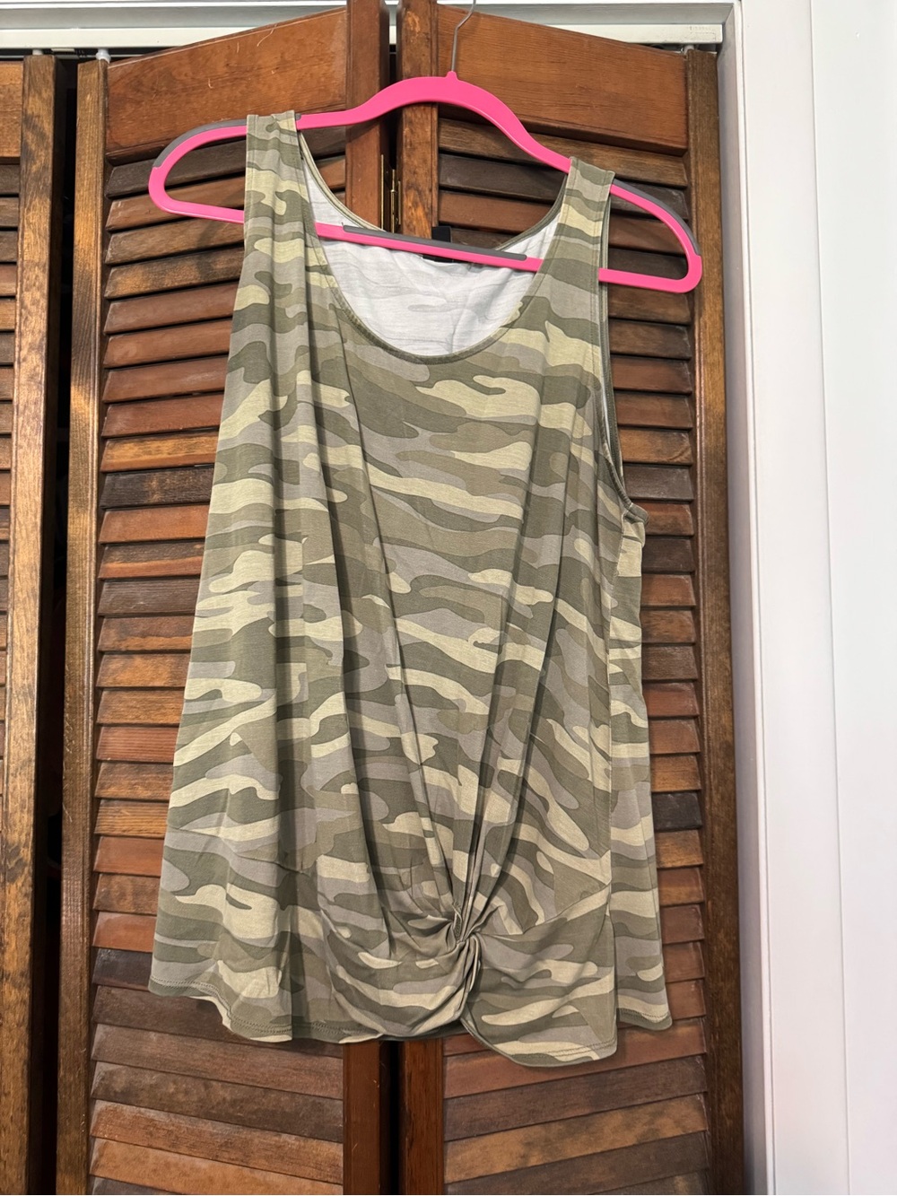 torrid Olive and Tan Camo Twist-Front Tank